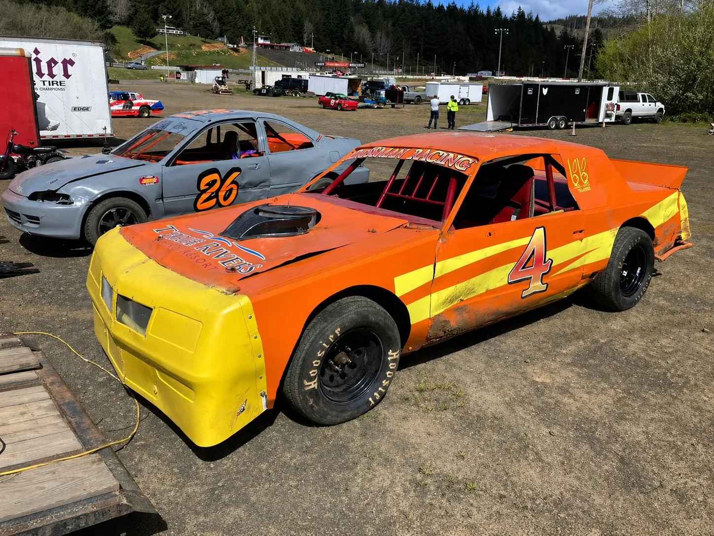 Coos Bay Speedway stock cars ready to race